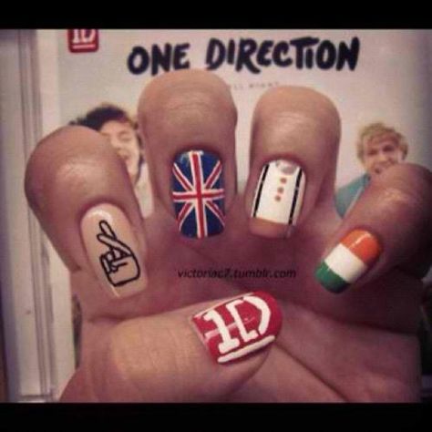 1d Nails :) One Direction Nails, Harry Styles Nails, I Love One Direction, Cool Nail Designs, Beauty Nails, One Direction, Fashion Nails, Beautiful Nails, Makeup Nails