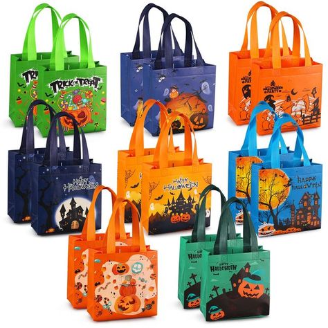 PRICES MAY VARY. VARIOUS EYE-CATCHING PATTERNS: Halloween party bags come with 8 different original Halloween patterns , such as pumpkin, witch, bat, spider, ghost, moon etc. Vibrant colors and Halloween themed patterns make them eye-catching, very suitable for gift packaging and candy containers, exquisite enough to make gift boxes that little girls and boys like, or fantastic decorations for some Halloween themed parties. DECENT QUALITY MATERIA[Collection] Halloween Trick Or Treat Bags, Halloween Party Bags, Dulces Halloween, Halloween Gift Bags, Gifts Wrapping, Halloween Tote Bag, Non Woven Bags, Stylish Tote Bag, Halloween Treat Bags