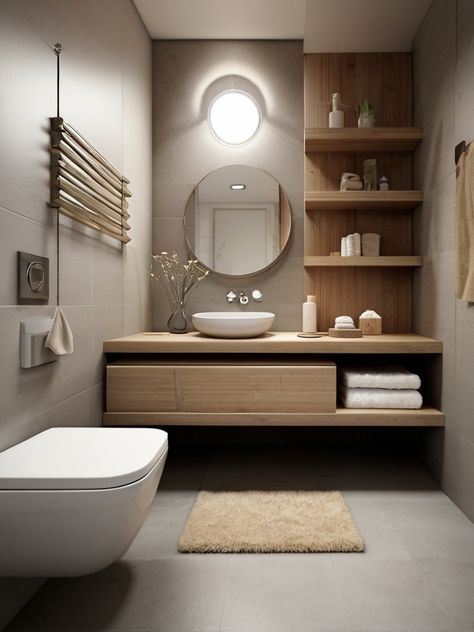 25 Best Trending Small Bathroom Design Ideas in 2024 Toilet Design Modern, Small Bathroom Design Ideas, Bathroom Design Small Modern, Compact Bathroom, Powder Room Decor, Bathroom Design Trends, Contemporary Bathroom Designs, Small Toilet, Wooden Bathroom