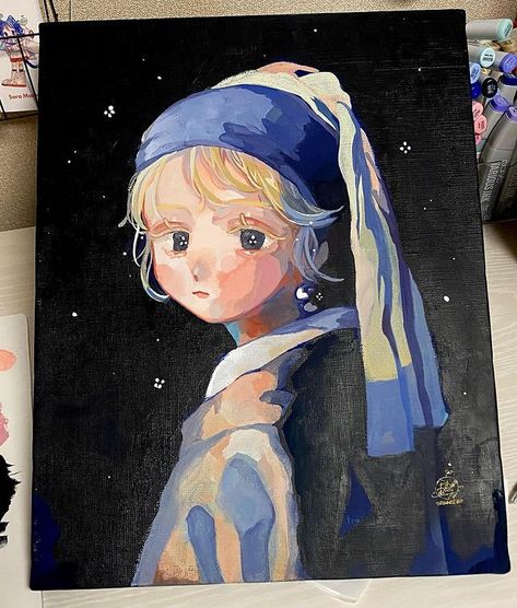 캐릭터 드로잉, Arte Sketchbook, Arte Inspo, Pearl Earring, Art Inspiration Painting, June 1, Book Art Drawings, 영감을 주는 캐릭터, Art Tutorials Drawing