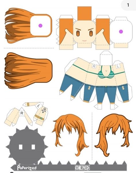 Paperized Crafts, Papercraft Anime, Pola Topi, Doll Template, Paper Doll Printable Templates, Anime Paper, Paper Toys Template, Anime Printables, Paper Doll Template