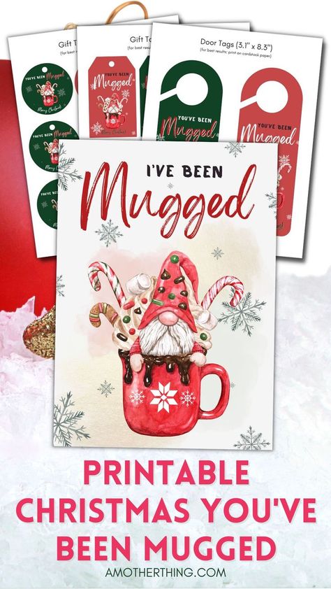 Looking for a fun way to spread holiday cheer? This printable "you've been mugged" game is perfect! Just print, follow the instructions, fill a mug with goodies and "mug" your target. It's a great way to surprise friends, neighbors, coworkers and family members during the holidays. You've Been Mugged Teacher Ideas, You Been Mugged Ideas, Youve Been Mugged Gift Ideas, Christmas Mug Game, You’ve Been Mugged Christmas, You’ve Been Mugged Game, Free You’ve Been Mugged Printable, You’ve Been Mugged Printable, You Have Been Mugged