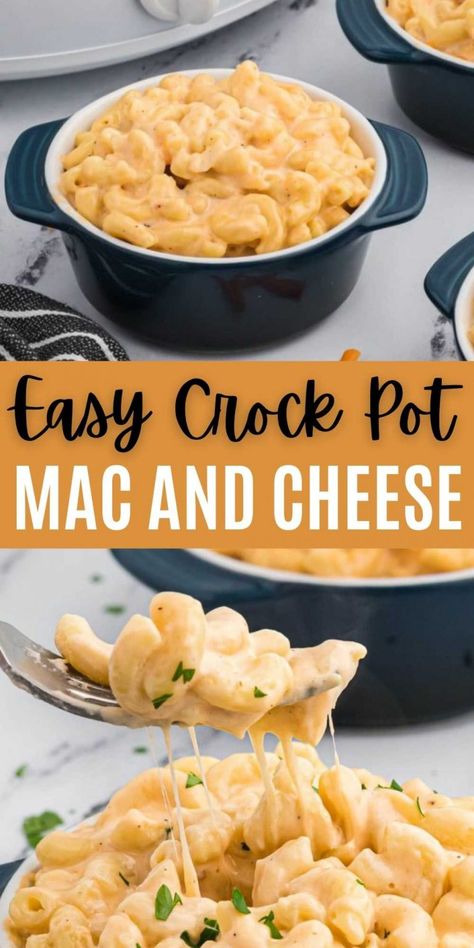 Crock Pot Mac and Cheese Recipe (& VIDEO!) - Easy Macaroni & Cheese Simple Crock Pot Meals, Meals For Picky Eaters, Thanksgiving Sidedish, Crock Pot Mac And Cheese, Crockpot Mac N Cheese Recipe, Crock Pot Mac, Recipes For Picky Eaters, Pot Mac And Cheese, Crock Pot Meals