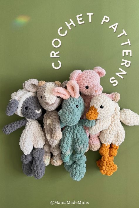 Designed with little hands in mind — our  M I N I S  are unstuffed to feel like a hybrid between a blanket lovey and a stuffed toy. They are just the right size for your mini to grab a hold and take along on all of their adventures!

FINISHED SIZE : 12”

HOOKS: 7mm + 8mm

YARN: Super Bulky Weight / Category 6 Lovey Crochet Patterns, Chunky Yarn Crochet Pattern, Crochet Lovey Free Pattern, Bulky Yarn Crochet, Yarn Animals, Crochet Baby Projects, Chunky Crochet Blanket Pattern, Lovey Crochet, Crochet Store