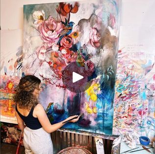 Milan Art Institute, Dimitra Milan, Milan Art, Paint Flowers, Flower Painting Canvas, Painting Videos, Learn To Paint, Art Collector, Floral Art