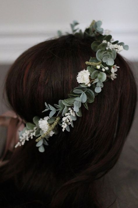 Sage Green Crown, Winter Flower Crown, Eucalyptus Crown, Greenery Crown, Wildflower Crown, Fall Flower Crown, Green Crown, Flower Crown Bridesmaid, Rose Flower Crown