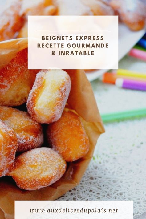 Une envie de beignets moelleux, parfumés et facile à faire sans pétrir la pâte, sans la laisser reposer 2 heures et sans galère j’ai The recette qu’il vous faut ! Ils sont gourmands sans chichi qui se préparent en 5 minutes. C’est une pâte à beignet assez spéciale très semblable à la pâte à pancakes, si vous voyez que votre pâte est assez liquide n’hésitez pas à rajouter de la farine sachant qu’à la cuisson la pâte doit couler ! Beignet Recipe, Cookie Bowls, French Cake, Homemade Goodies, Pound Cakes, Sweet Breads, Lunch Box Recipes, Donut Recipes, Beignets