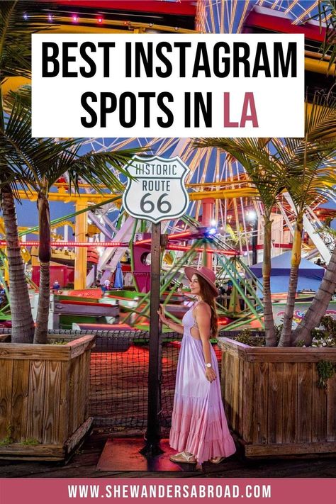 Looking for the most instagrammable places in LA? Look no further! Here's a list of the best Los Angeles Instagram spots with their exact locations on a map! | Los Angeles aesthetic outfit | Los Angeles photoshoot locations | Los Angeles Instagram pictures | Los Angeles Instagram | Los Angeles photo ideas | Los Angeles photography locations | LA Instagram pictures | Los Angeles California photography spots | Instagram worthy things to do in Los Angeles | LA photography guide | LA travel guide Most Instagrammable Places In Los Angeles, La Instagram Spots, What To Do In Los Angeles, La Trip Outfit, California Instagram Pictures, Outfits For Los Angeles Vacation, Los Angeles Picture Ideas, Santa Monica Pier Outfit, La Photoshoot Locations