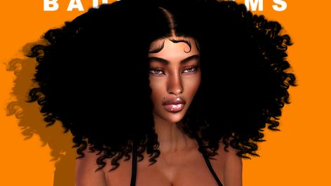 KIMORA CURLS | Patreon Sims 4 Cc Big Curly Hair, Afro Hair Sims 4 Cc, Sims 4 Afro Hair, Sims 4 Black Hair, Big Curly Hair, Sims 4 Collections, Natural Curls Hairstyles, Sims4 Cc, Afro Hair