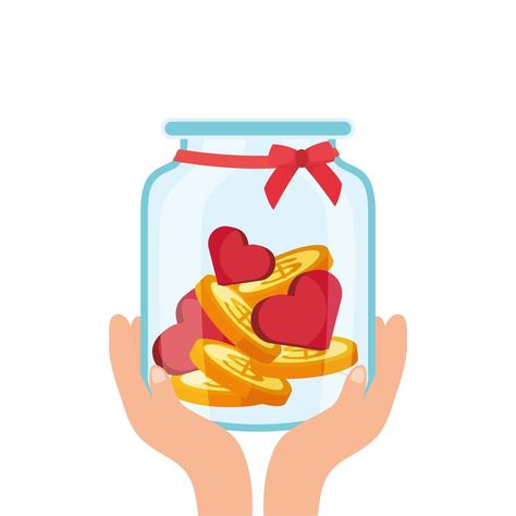 charity donation jar with hearts and coins Coin Jar, Charity Donation, Donate To Charity, Vector Photo, Pluto The Dog, Vector Art, Art Images, Template Design, For Free