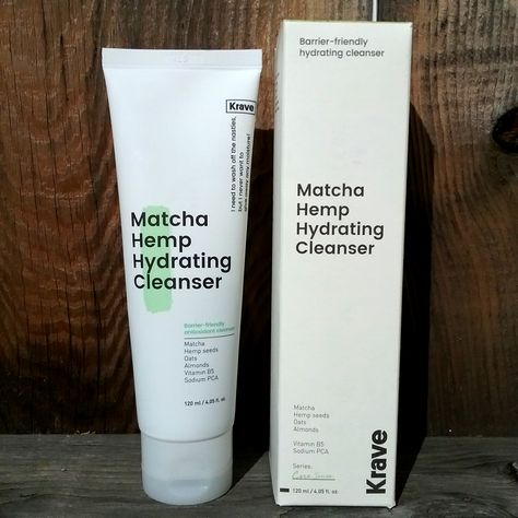 Matcha Hemp Hydrating Cleanser, Krave Beauty, Matcha Oats, Face Care Tips, Glow Recipe, Hydrating Cleanser, Facial Cleansers, Linoleic Acid, Exfoliate Face