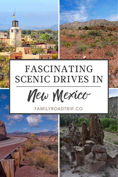 The scenic byways in New Mexico is one of the best ways to fully experience the landscape, history and top cultural attractions of the state | Best scenic drives in New Mexico | Essential stops you’ll want to make driving in New Mexico | Planning a drive in New Mexico with your family | Road trip inspiration for New Mexico | From the road trip experts at familyroadtrip.co New Mexico Nature, Mexico Family Vacation, New Mexico Travel, New Mexico Vacation, Mexico Nature, San Diego Attractions, New Mexico Road Trip, Travel New Mexico, Family Road Trip