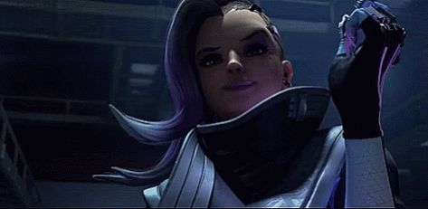 "Everything can be hacked, and everyone." Overwatch Gifs, Hearthstone Heroes, Sombra Overwatch, Character Game, Heroes Of The Storm, Cyberpunk City, Overwatch 2, Animated Drawings, Image Fun