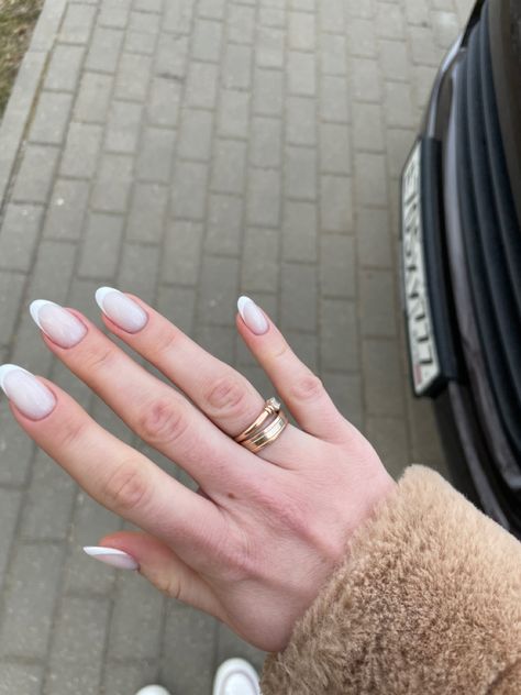 French Nails With White Base, White Base French Nails, White On White French Manicure, White French Nails, Office Nails, White French, Nails Inspo, French Manicure, Nails On Fleek