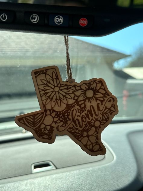 Texas State Outline, Texas Outline, Present Tags, Rearview Mirror Charm, Texas Star, Wooden Car, State Outline, Rear View Mirror Charm, Wooden Ornament