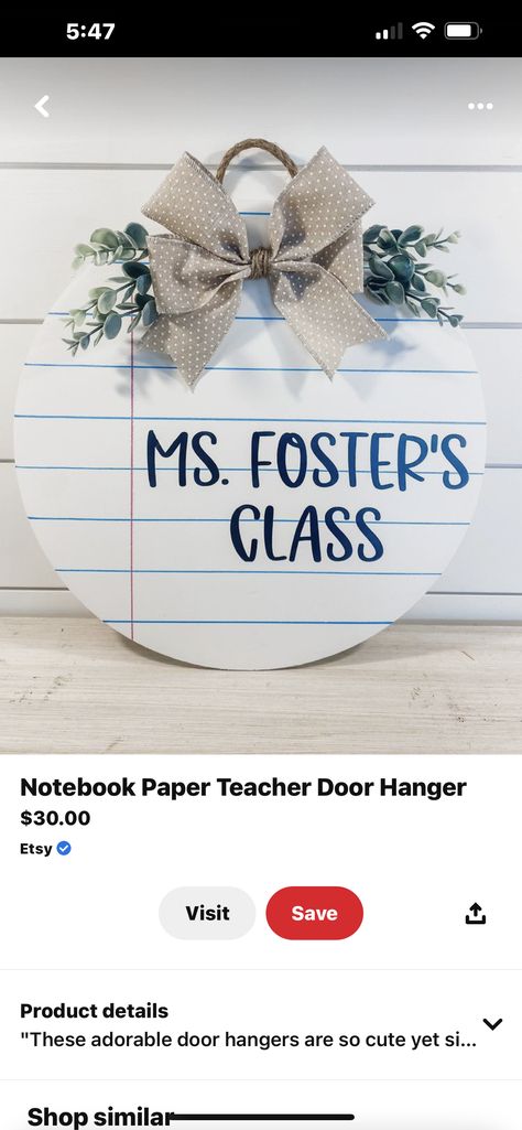 Teacher Door Hangers, Teacher Doors, Notebook Paper, Door Hangers, The Fosters, Gifts