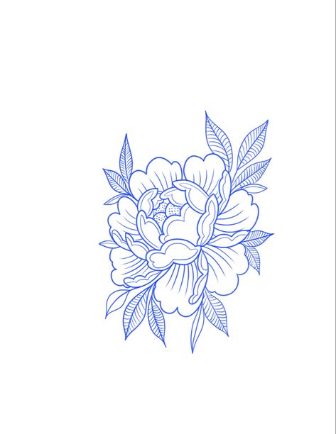 Stencil Flower Tattoo, Peony Drawing Tattoo, Flower Flash Tattoo, Flower Tattoo Stencil, Flower Flash, Flower Tattoo Stencils, Peony Flower Tattoos, Tattoos Color, Fineline Tattoos