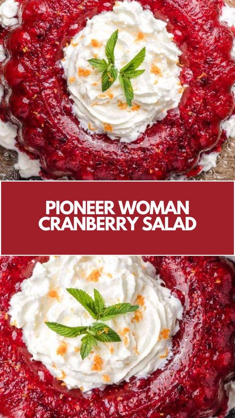 This delicious Pioneer Woman Cranberry Salad is a quick and easy holiday side dish that’s both refreshing and creamy. Made with simple ingredients like fresh cranberries, pineapple, and orange zest, it’s perfect for any festive meal. Plus, it’s easy to customize with your favorite fruits or garnishes! Creamy Cranberry Salad, Fresh Cranberry Salad Recipes, Pioneer Woman Cranberry, Cranberry Orange Salad, Cranberry Salads, Cranberry Apple Salad, Fresh Cranberry Salad, Cranberry Mayo, Pioneer Kitchen