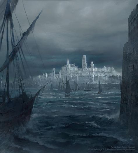 White Harbor. White Harbor, John Howe, A Dance With Dragons, Harbor City, Asoiaf Art, King's Landing, King In The North, Gra O Tron, Game Of Thrones Art