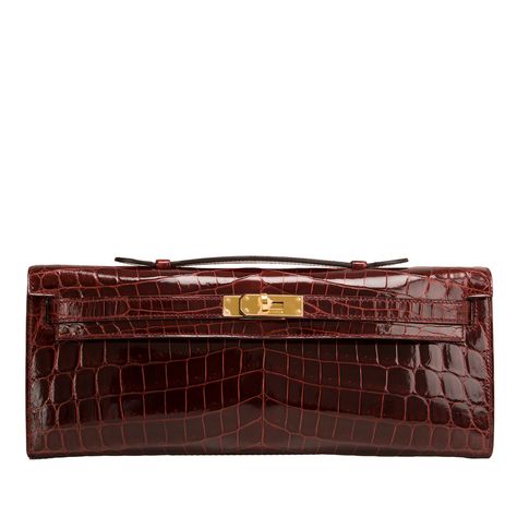 Even better.  Hermes Kelly Cut Clutch Bordeaux Shiny Niloticus Crocodile Gold Hardware Image 1 Hermes Clutch, Kelly Cut, Luxury Bags Collection, Perfect Handbag, Vintage Hermes, Deep Burgundy, Hermes Handbags, Hermes Bags, Fall 2015