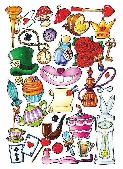 Alice In Wonderland Clipart Free, Alice In Wonderland Characters Drawing, Alice In Wonderland Aesthetic Drawing, Alice And Wonderland Characters, Draw Alice In Wonderland, Alice In Wonderland Ideas, Alice In Wonderland Drawing, Alice In Wonderland Stickers, Party Tips And Tricks