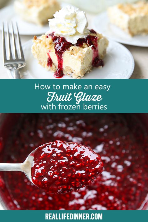 Frozen Berry Sauce, Desserts With Frozen Fruit, Fruit Glaze, What To Do With Frozen Fruit, Frozen Fruit Recipes, Syrup Cake, Microwave Baking, Fruit Sauce, Berry Sauce