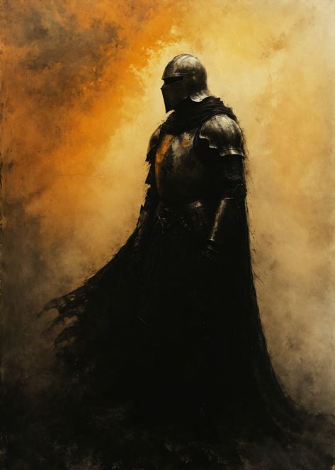 knight, warrior, stoic, dark aesthetic, fantasy, monochrome, epic illustration, grim, silhouette, alone, dramatic, dark fantasy, men cave home decor, wallpaper Knight Warrior, Men Cave, Man Cave Homes, Cave Home, Warriors Wallpaper, Gym Art, Art For Home Decor, Decor Wallpaper, Fantasy Aesthetic