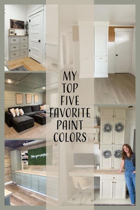 My Top Five Favorite Paint Colors I Have Used the Last Year Movie Room Paint Colors, Benjamin Moore Beige, Paint Colors Sherwin Williams, Accessible Beige, Sherwin Williams Colors, Favorite Paint Colors, Sherwin Williams Paint Colors, Room Paint Colors, Favorite Paint