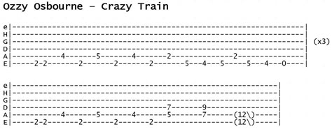 Crazy Train Guitar Tab, Guitar Riffs Tab, Easy Guitar Tabs For Beginners, Tabs For Guitar, Easy Electric Guitar Songs, Guitar Tabs Acoustic, Guitar Tabs For Beginners, Guitar Songs For Beginners, Funny Guitar