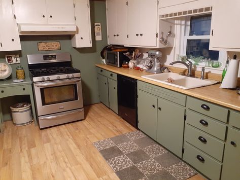 Green Bottom Cabinets, Cabin Walls, Shed To Home, Cheap Remodel, Crib Ideas, Rustic Floor, Kitchens Cabinets, Caravan Makeover, Eclectic House