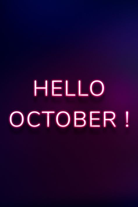 Hello October Aesthetic, Hello October Wallpapers, Hello October Images, Lash Babe, October Wallpapers, October Images, Neon Illustration, Aesthetic October, Monthly Wallpapers