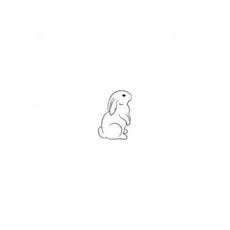 Animal Tattoos Minimalist, Animal Tiny Tattoo, Mini Tattoos Animals, Minimalist Tattoo Animals, Soft Bunny Tattoo, Cute Tiny Animal Tattoos, Minimal Rabbit Tattoo, Minimalistic Bunny Tattoo, Small Tattoo Ideas Animals