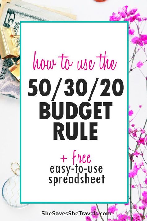 Budget Rule, Budget 101, 50 30 20 Budget, Money Tricks, Simple Budget Template, Free Spreadsheets, Excel Budget Spreadsheet, Budget Template Free, Budget Money