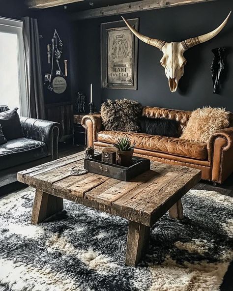 Rustic Western Living Room, Grunge Living Room, Western Living Room Ideas, Western Style Living Room, Western Living Rooms, Vintage Western Decor, Western Living Room Decor, Western Living Room, Ranch House Decor