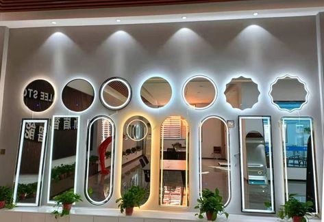 LED BATHROOM MIRROR Led Mirror Design, Mirror Design Ideas, Wall Mirror Ideas, Bathroom Mirror Design, Mirror Interior Design, House Balcony Design, Modern Cupboard Design, 3d Mirror, Interior Design Your Home