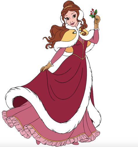 Belle in her new and beautiful Christmas winter dress Beauty And Beast Christmas, Princess Poses, Character Bases, Disney Horses, Princess Christmas, Queen Design, Belle Beauty And The Beast, Disney Princess Fashion, Disney Dreams