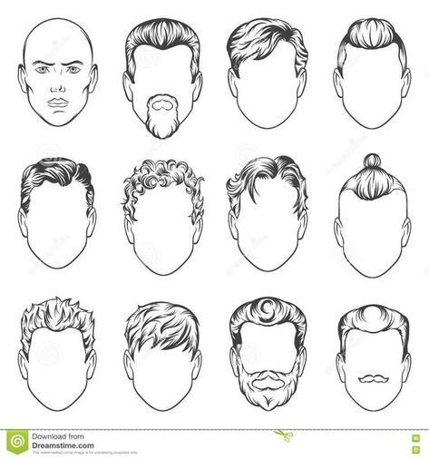 Set Of Hand Drawing Men Hairstyles Illustration Stock Illustration - Image: 73722993 Short Hair Men Drawing, How To Draw Long Hair Male, Hairstyles For Men Drawing, Hairstyles Illustration, Drawing Male Hair, Men Illustration, Drawing Male, Drawing Men, Mens Fashion Illustration