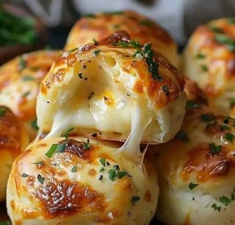 Stanley Tucci Recipes🍝🍛🌭🍕 | Yummy Pillsbury Biscuit Garlic Butter Cheese Bombs | Facebook Stanley Tucci, Biscuit Dough, Mama Recipe, Butter Cheese, Food Therapy, Yummy Comfort Food, Delicious Snacks Recipes, Fryer Recipes, Garlic Butter