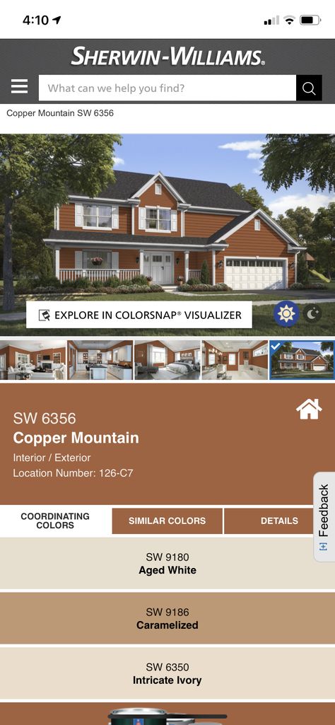 Copper Mountain Sherwin Williams, Copper Paint Colors, Exterior Cabin, Mountain Interiors, Copper Mountain, Copper Paint, Sherwin Williams Paint Colors, Sherwin Williams, Paint Color