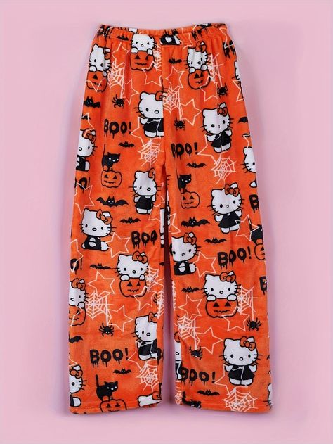 Hello Kitty Pajama Pants, Hello Kitty Theme, Halloween Hello Kitty, Kitty Theme, Soft Pajama Pants, Hello Kitty Dress, Kitty Christmas, Halloween Pajamas, Halloween And Christmas