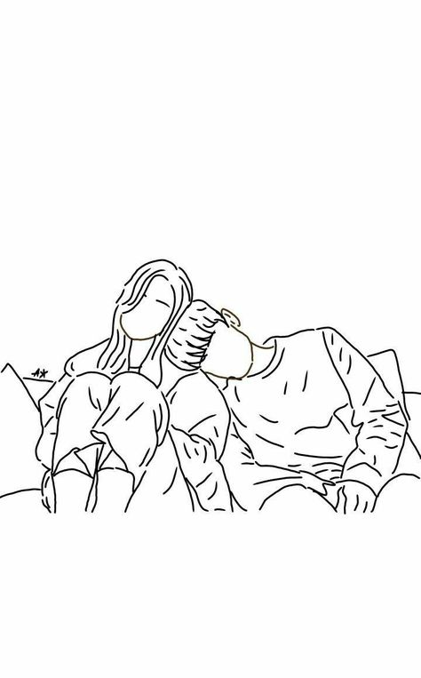 Couple Drawing Line Art, Promise Doodle, Cute Couple Coloring Pages, Art Sketches Aesthetic Couple, Simple Couple Drawings, Easy Couple Drawings, Couple Drawing Easy, Art Drawings Cute, Be My Boyfriend