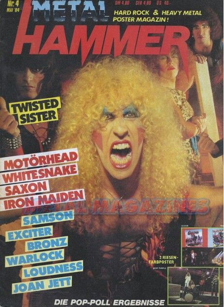 Metal hammer magazine Metal Hammer Magazine, Rock Collage, Rush Poster, 80s Heavy Metal, The Face Magazine, Acid Rock, Face The Music, Metal Albums, Twisted Sister