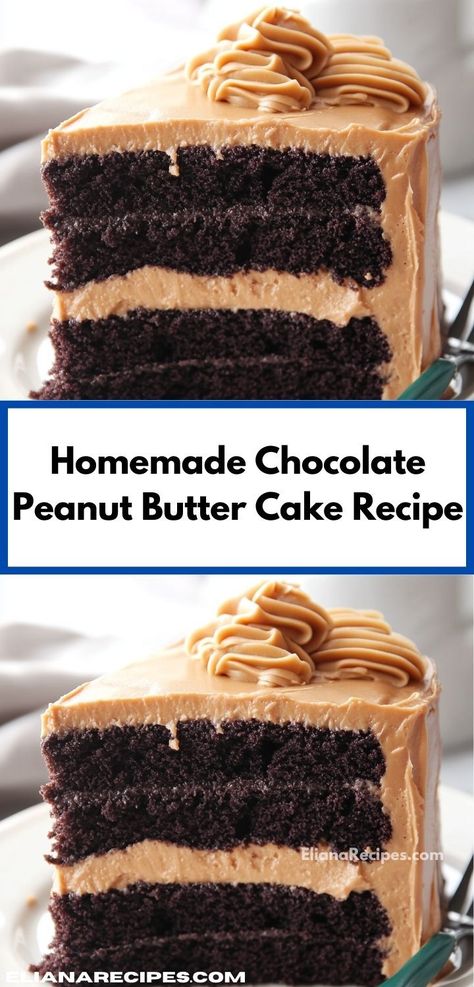 Looking for a sweet treat that everyone will enjoy? This Homemade Chocolate Peanut Butter Cake Recipe is not only delicious but also family-friendly, making it a go-to option for creating memorable moments together." Homemade Chocolate Peanut Butter Cake, Chocolate Peanut Butter Cake Recipe, Peanut Butter Cake Recipe, Homemade Chocolate Peanut Butter, Whipped Peanut Butter, Chocolate Peanut Butter Cake, Butter Cake Recipe, Peanut Butter Cake, Peanut Butter Frosting