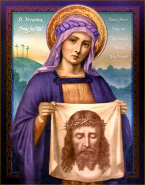 ST. VERONICA 1 St Veronica, Holly Pictures, Family History Book, Jesus Christ Art, Faith Art, Religious Images, Mary And Jesus, Jesus Art, Blessed Virgin Mary