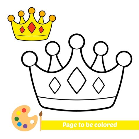 Preschool Poems, Drawing Sunset, Crown Vector, Free Kids Coloring Pages, Paper Crafts Magazine, Easy Art For Kids, Easy Drawings For Beginners, Easy Drawings For Kids, Printable Activities For Kids