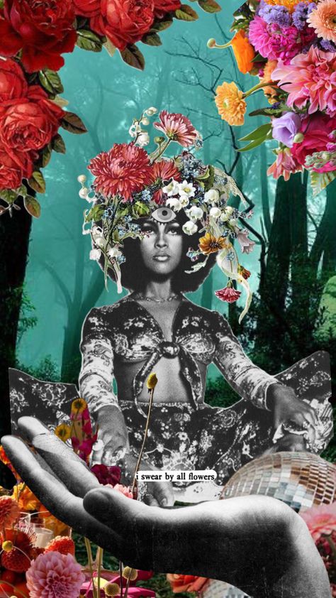 I Swear By All Flowers #fyp #blackgirl #hippy #flowers #aesthetic #aestheticmoodboard #wallpaper #animatedshuffle #funky #meditate #70s Funky Flower Wallpaper, Flower Child Aesthetic 70s, 70s Aesthetic Flower Power, Flowers From 1970 Wallpaper, Psychadelic Art Flowers, All Flowers, Flower Power, Mood Board, Meditation