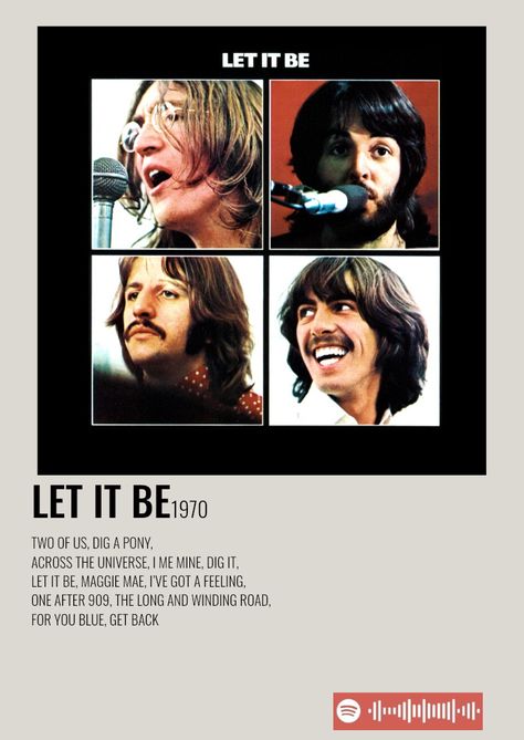 Let It Be Beatles, Paul Is Dead, Beatles Poster, Beatles Albums, Minimalist Music, Maggie Mae, Best Movie Posters, Across The Universe, Minimalist Poster