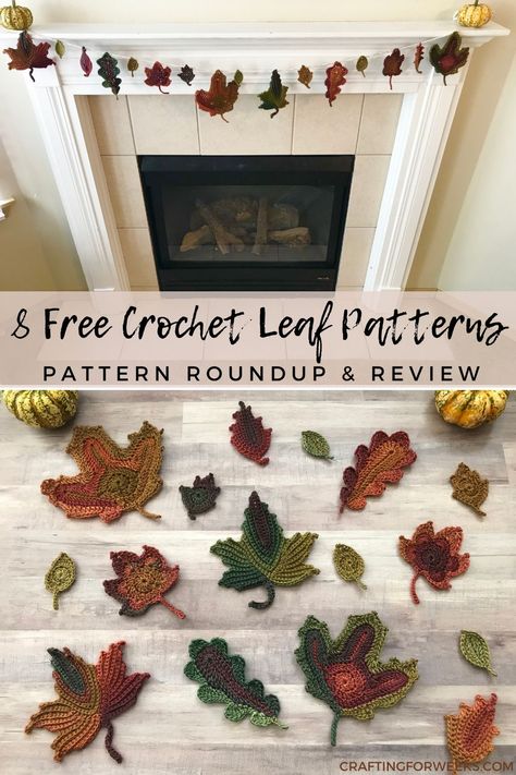 Free Fall Leaf Crochet Patterns, Crochet Autumn Leaf Garland, Crochet Fall Leaves Table Runner Free Pattern, Crochet Fall Tree, Crochet Maple Leaves Free Pattern, Crocheted Fall Leaves, Crochet Autumn Blanket Free Pattern, Leafs Crochet Pattern, Holiday Crochet Garland