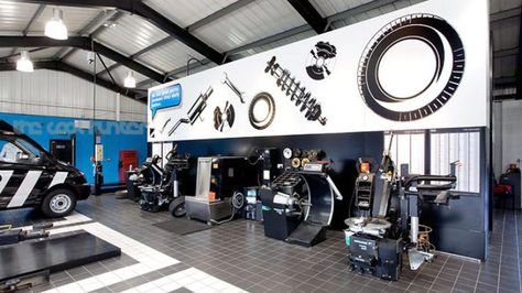 click above for more images of the HiQ service center Butik Design, Car Workshop, Go Car, Auto Repair Shop, Car Showroom, Garage Design, Tyre Shop, Garage Workshop, Repair Shop