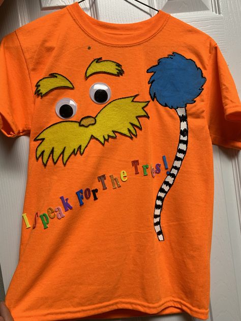 Dr. Seuss, The Lorax T-shirt Dr Seuss Shirt Ideas Kids, Diy Dr Seuss Shirt, Dr Seuss Week Dress Up, Dr Seuss Shirt Ideas, Lorax Shirt, Dr Seuss Diy Costumes, Dr. Suess Shirts, Dr. Seuss Costumes, Dr Seuss Images